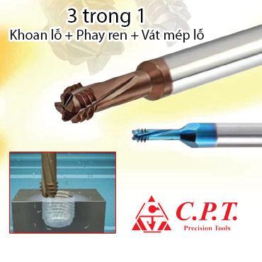 Dao phay ren 3 trong 1 (Khoan, Phay ren, Vát mép) C.P.T